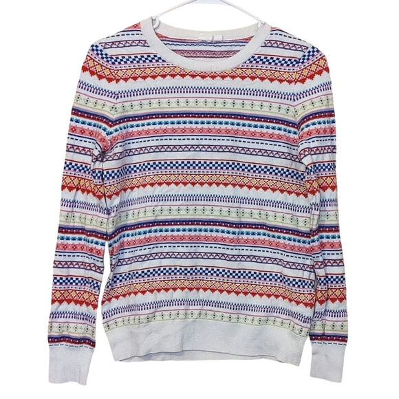 Gap Size Small S Striped Stripes Christmas Winter Sweater Cotton Well Made - Picture 1 of 8